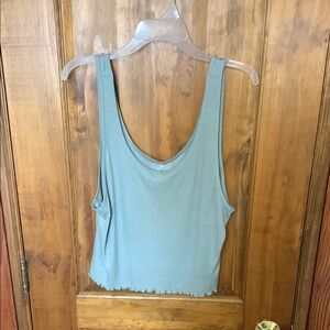 Aerie Blue Sleeveless Crop Tank Top